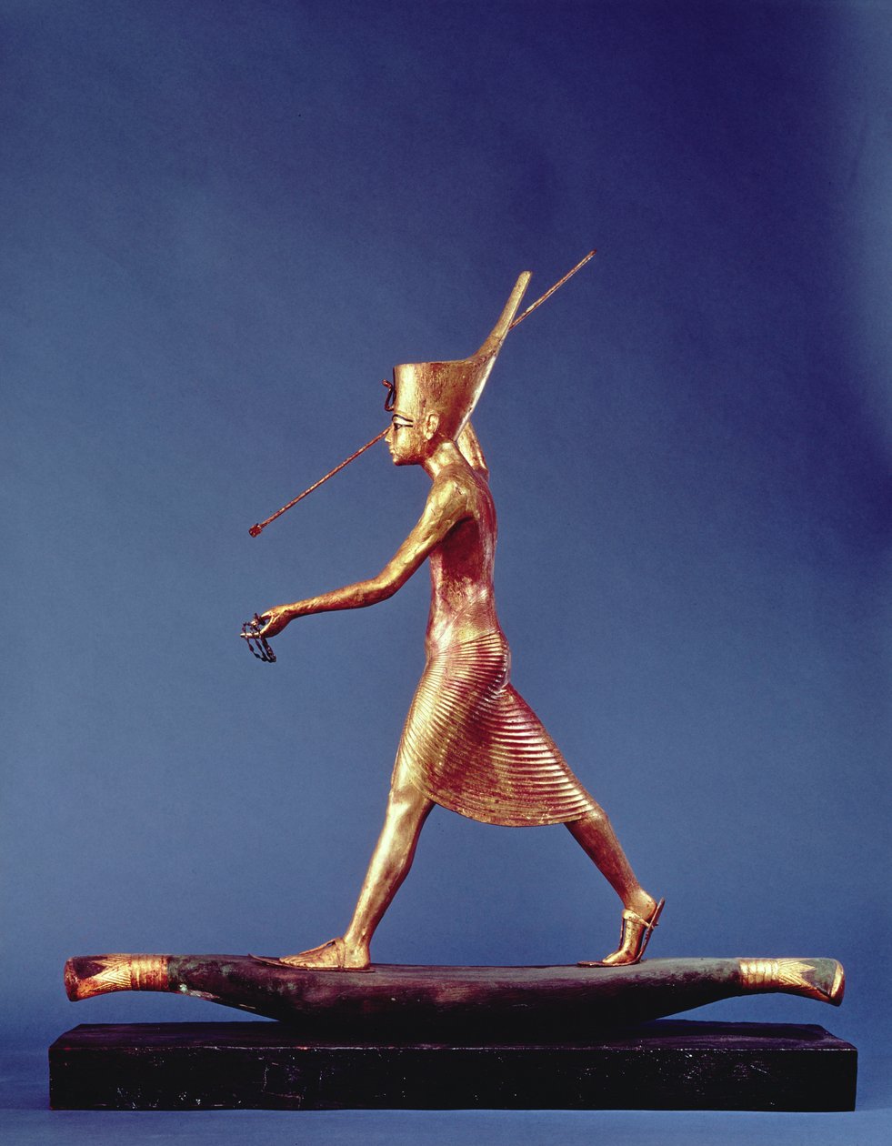 तूतनखामुन, (C.1370-1352 ई.पू.) हरपूनर, तूतनखामुन के मकबरे से, न्यू किंगडम (सोने की लकड़ी) द्वारा मिस्र का 18वां राजवंश Dy