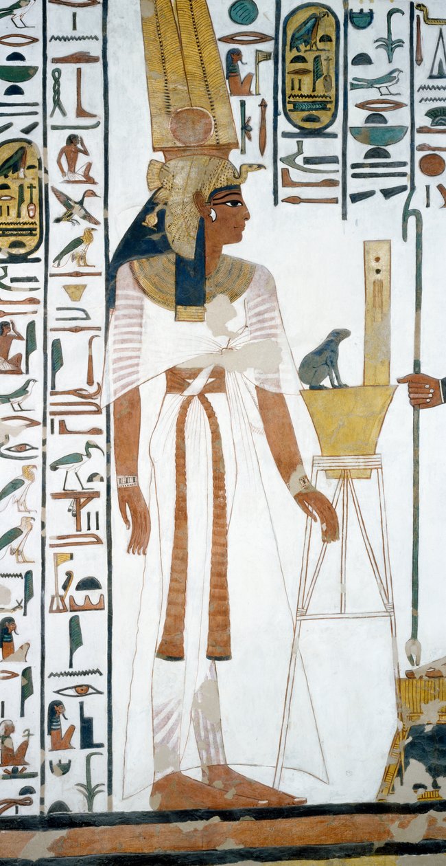 Nefertari, Nefertari के मकबरे के दूसरे कक्ष में भित्तिचित्रों से विस्तार, क्वींस की घाटी, लक्सर, थेब्स (यूनेस्को विश्व विरासत सूची) द्वारा मिस्र का 19 वां राजवंश