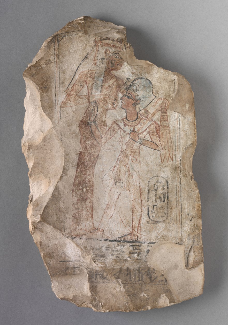 ओस्ट्रकॉन: रामेसेस II एक देवी द्वारा उद्धृत, c.1279-1213 ईसा पूर्व द्वारा मिस्र का 19 वां राजवंश