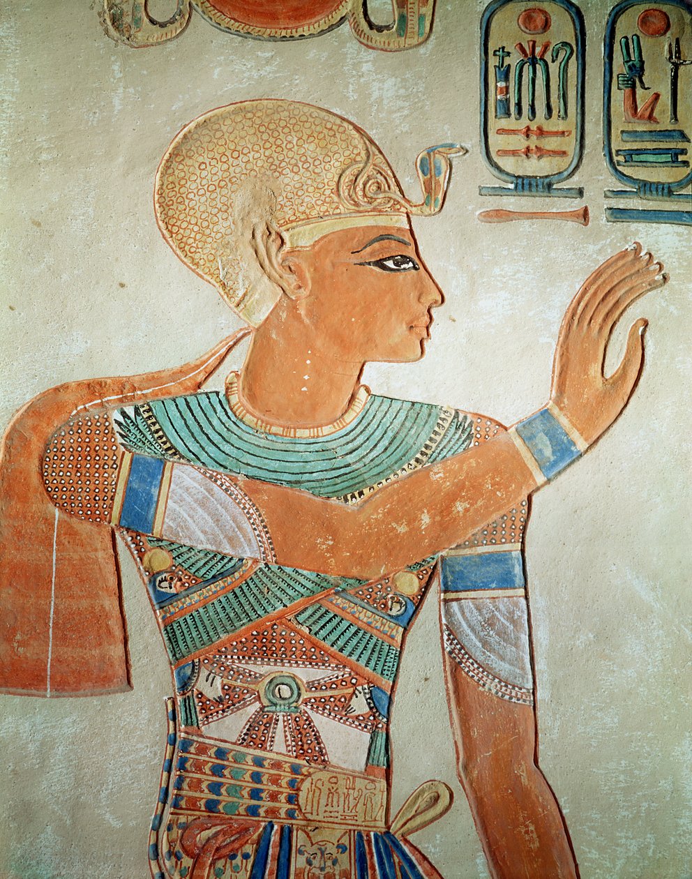 रामेनस III का पोर्ट्रेट (c.1184-1153 ईसा पूर्व) आमीन-हर-खेपसेफ के मकबरे से, न्यू किंगडम (दीवार पेंटिंग) द्वारा मिस्र का 19 वां राजवंश