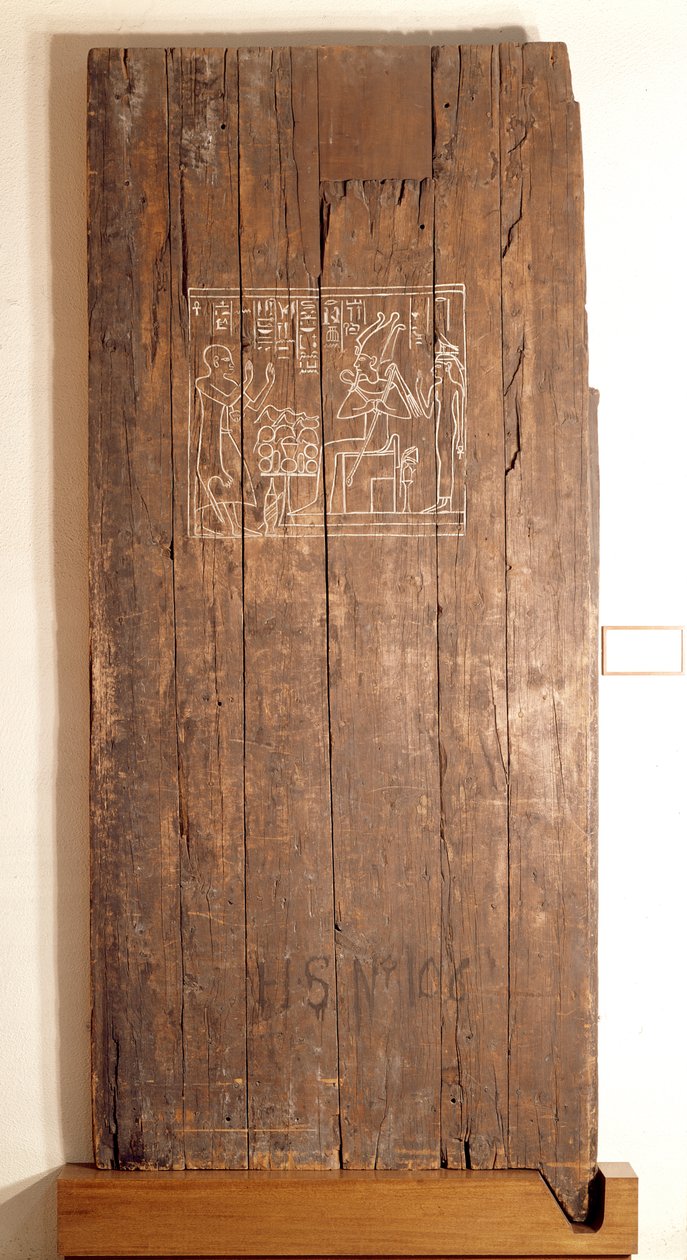 खोंसुहोटेप न्यू किंगडम की कब्र से लकड़ी का दरवाजा, c.1285 ईसा पूर्व (लकड़ी) द्वारा मिस्र का 19 वां राजवंश