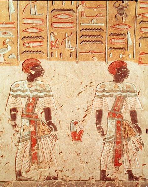 न्यूबियंस, रामेसेस III के मकबरे से (c.1184-1153 ईसा पूर्व) न्यू किंगडम द्वारा मिस्र का 20 वां राजवंश