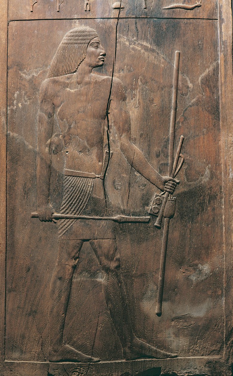 सक्कारा, मिस्र, ओल्ड किंगडम, राजवंश III, 2650-2150 ईसा पूर्व में हेसिरा की कब्र से मृतक को चित्रित करने वाला पैनल (कम राहत) द्वारा मिस्र का तीसरा राजवंश