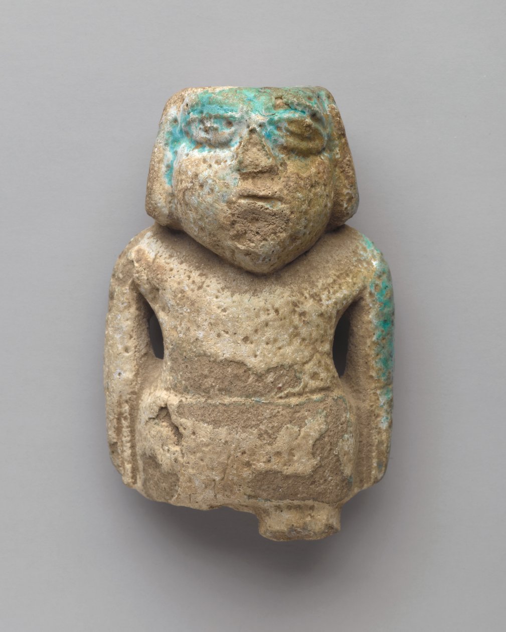 एक स्थायी आदमी की मूर्ति, प्रारंभिक राजवंश काल, c.3000-2675 ईसा पूर्व (faience) द्वारा मिस्र का मिस्र