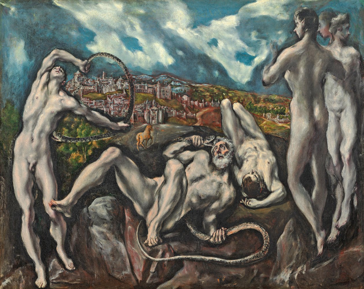 Laocoon, c.1610-14 (कैनवास पर तेल) द्वारा एल ग्रीको