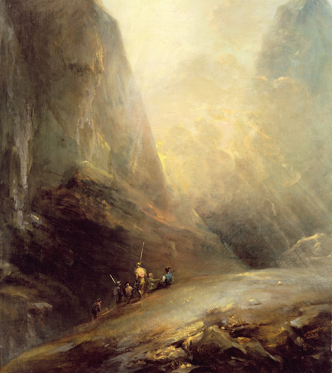 बैंडिट्टी के साथ माउंटेन लैंडस्केप, c.1780 द्वारा इलायस मार्टिन