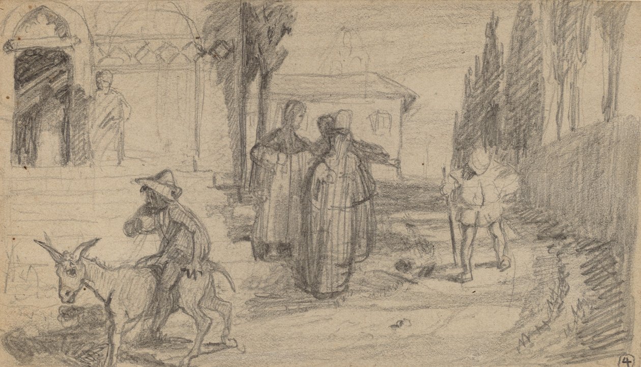 मिलर और गधे का दृष्टांत, सी। 1859. द्वारा एलीहु वेडर