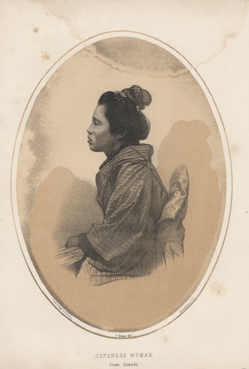 सिमोडा से जापानी महिला, 1855 द्वारा एलीपलेट ब्राउन