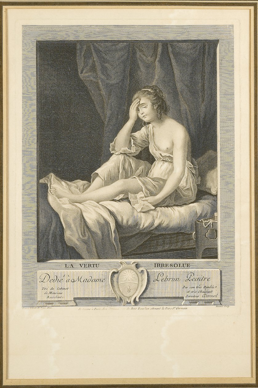 ला वेर्तु इररेसोल्यू, लुई डेनेल (1741-86) द्वारा उत्कीर्ण (उत्कीर्णन) द्वारा एलिज़ाबेथ लुईस (बाद में) विगी लेब्रून