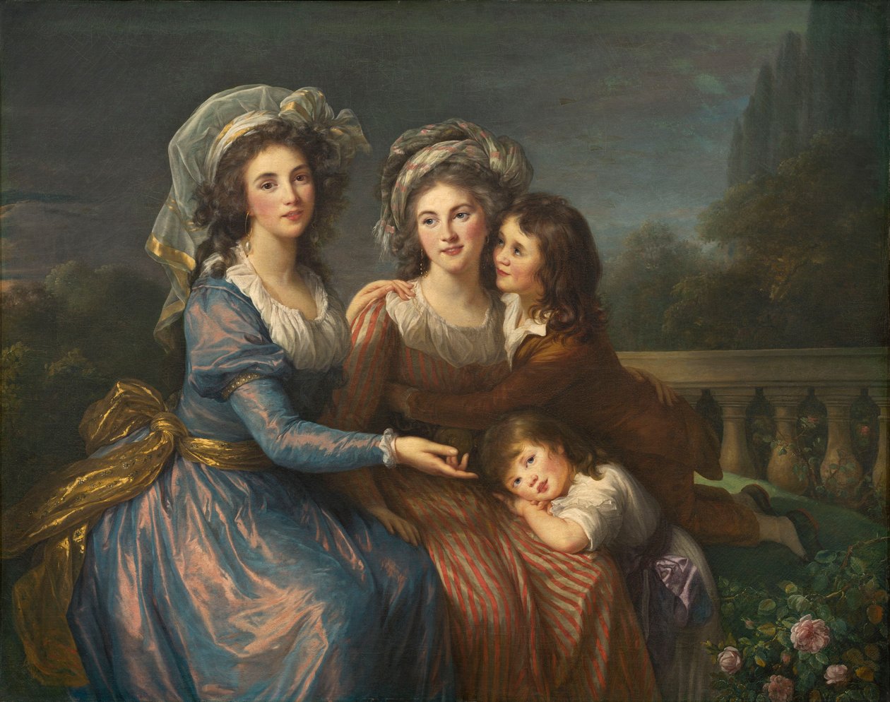 Marquise de Pezay, और Marquise de Rougé with Her Sons Alexis और Adrien द्वारा एलिजाबेथ लुईस विगि लेब्रुन