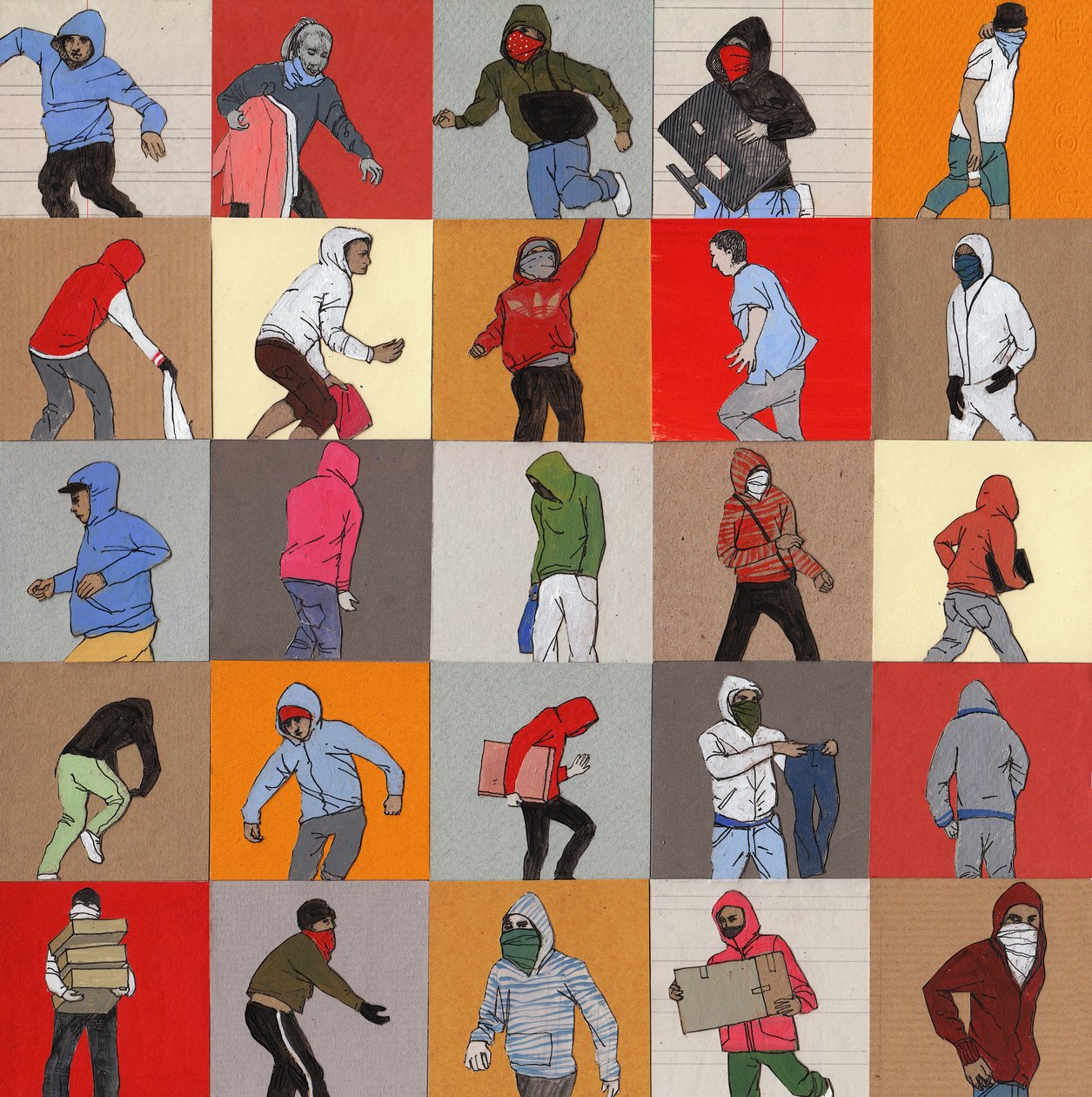 दंगा, 2014 (स्क्रीनप्रिंट) द्वारा एलिजा साउथवुड