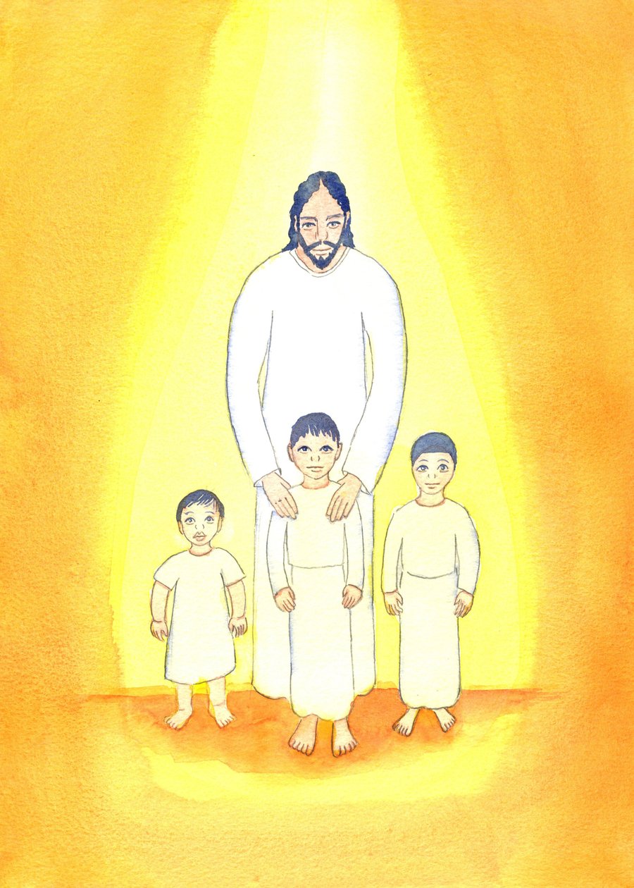एक आदमी के लिए यह बेहतर होगा कि वह अपनी गर्दन को गोल-गोल रखे, जिससे वह उन छोटे लोगों में से एक को नुकसान पहुँचाए, 2001 (कागज पर w - c) द्वारा एलिजाबेथ वांगो