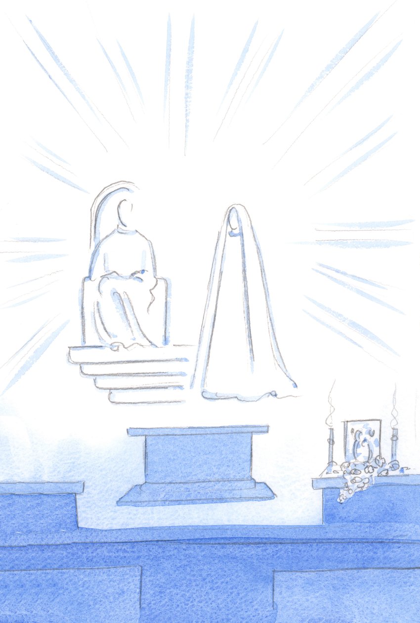 जैसे, एक सांसारिक पार्टी के लिए, हमारे पास मेहमान, संगीत और रोशनी होती है, वैसे ही स्वर्गीय मेहमान &39;पार्टी&39; में शामिल होते हैं, जो हमारी नौसिखिया और आनंदमयता है !, 2002 (w - c on paper) द्वारा एलिजाबेथ वांगो