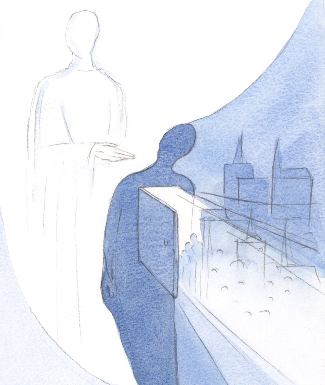 मसीह की कार्रवाई के लिए हमारी &39;हाँ&39; (हमारी आत्मा में और हमारे जीवन में) उनके काम के लिए और उनकी इच्छा के लिए एक दरवाजा खोलती है, भव्यता से, उनके चर्च में।, 2001 (डब्ल्यू - सी कागज पर)। द्वारा एलिजाबेथ वांगो