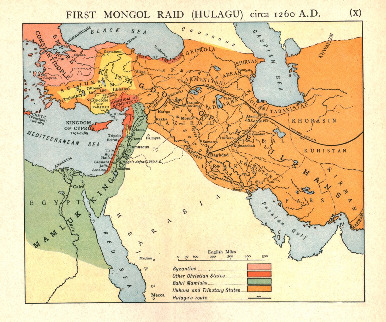 पहला मंगोल छापा हुलगु, लगभग 1400 ईस्वी, c1915। द्वारा एमरी वाकर लिमिटेड