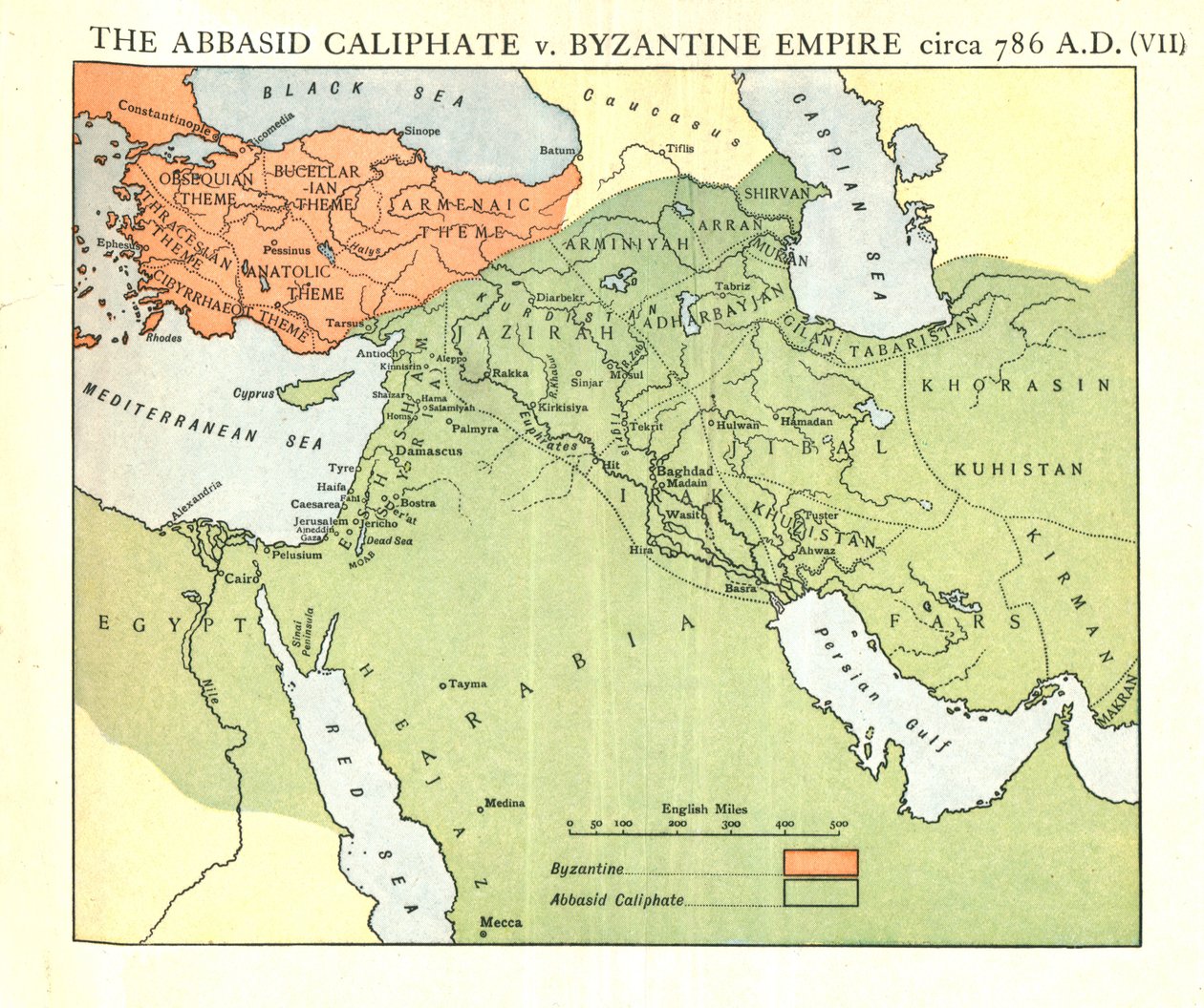 द अब्बासिद खलीफा वी। बीजान्टिन साम्राज्य, लगभग 786 ईस्वी, c1915। द्वारा एमरी वाकर लिमिटेड