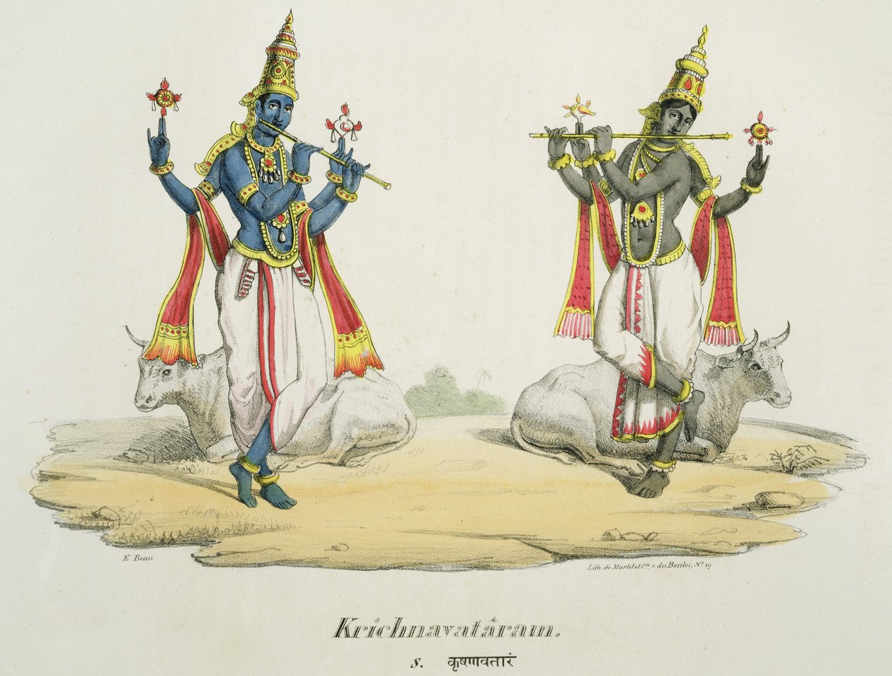 कृष्णा वेणुगोपाला, डी मार्लेट और डु बोलोई द्वारा उत्कीर्ण द्वारा एमिल ब्यू