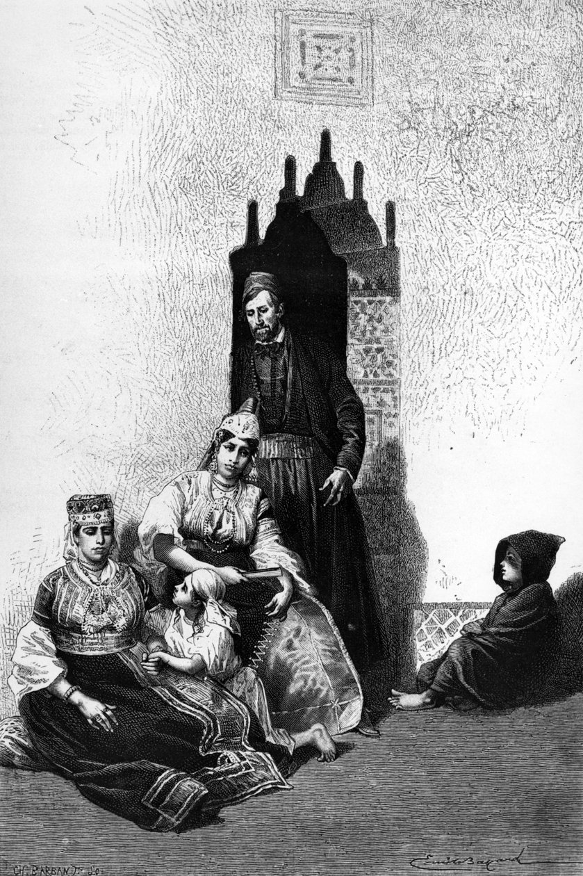 मोरक्को का एक यहूदी परिवार, 1878 द्वारा एमिल एंटोनी बेयर्ड