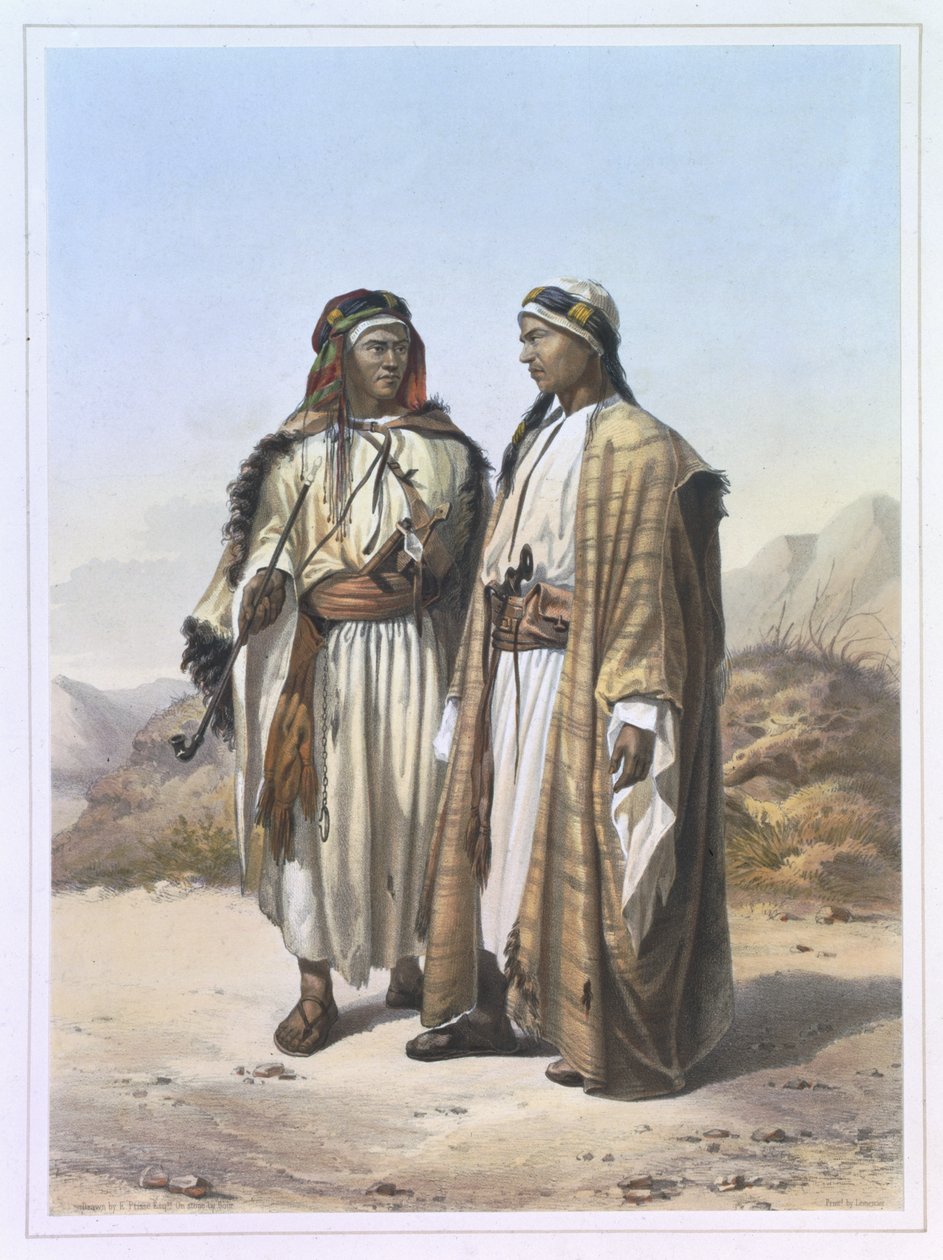 चार्ल्स बॉर (1814-81) पब द्वारा उत्कीर्ण &39;द वैली ऑफ द नाइल&39; का चित्रण एक महाजी और सौलेह बेडौइन। लेमरसीर द्वारा, 1848 द्वारा एमिल प्रिसे डी'वेनस