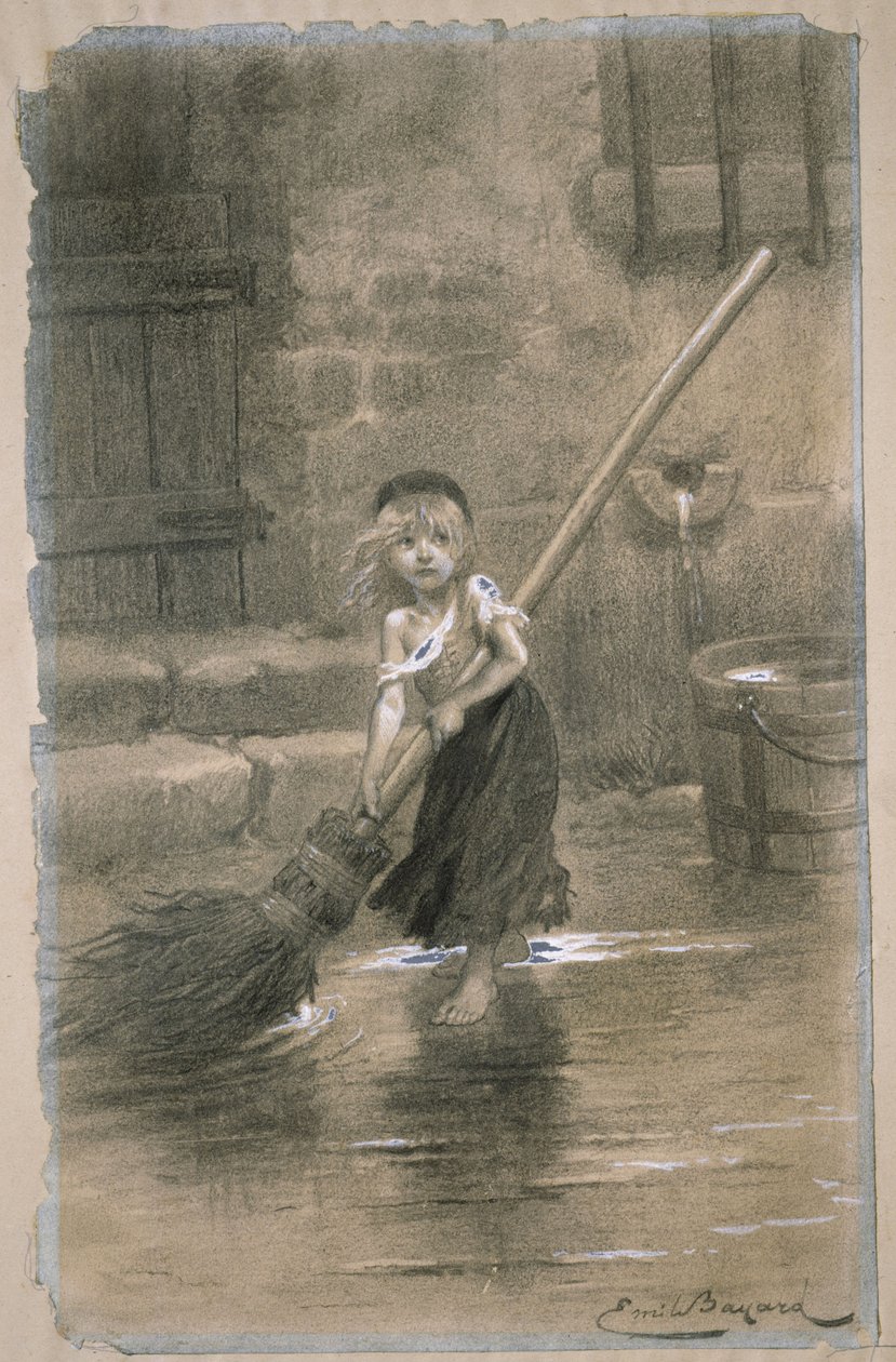 Cosette। 1862 में विक्टर ह्यूगो द्वारा लेस मिसरेबल्स से चित्रण द्वारा एमिल एंटोनी बेयर्ड
