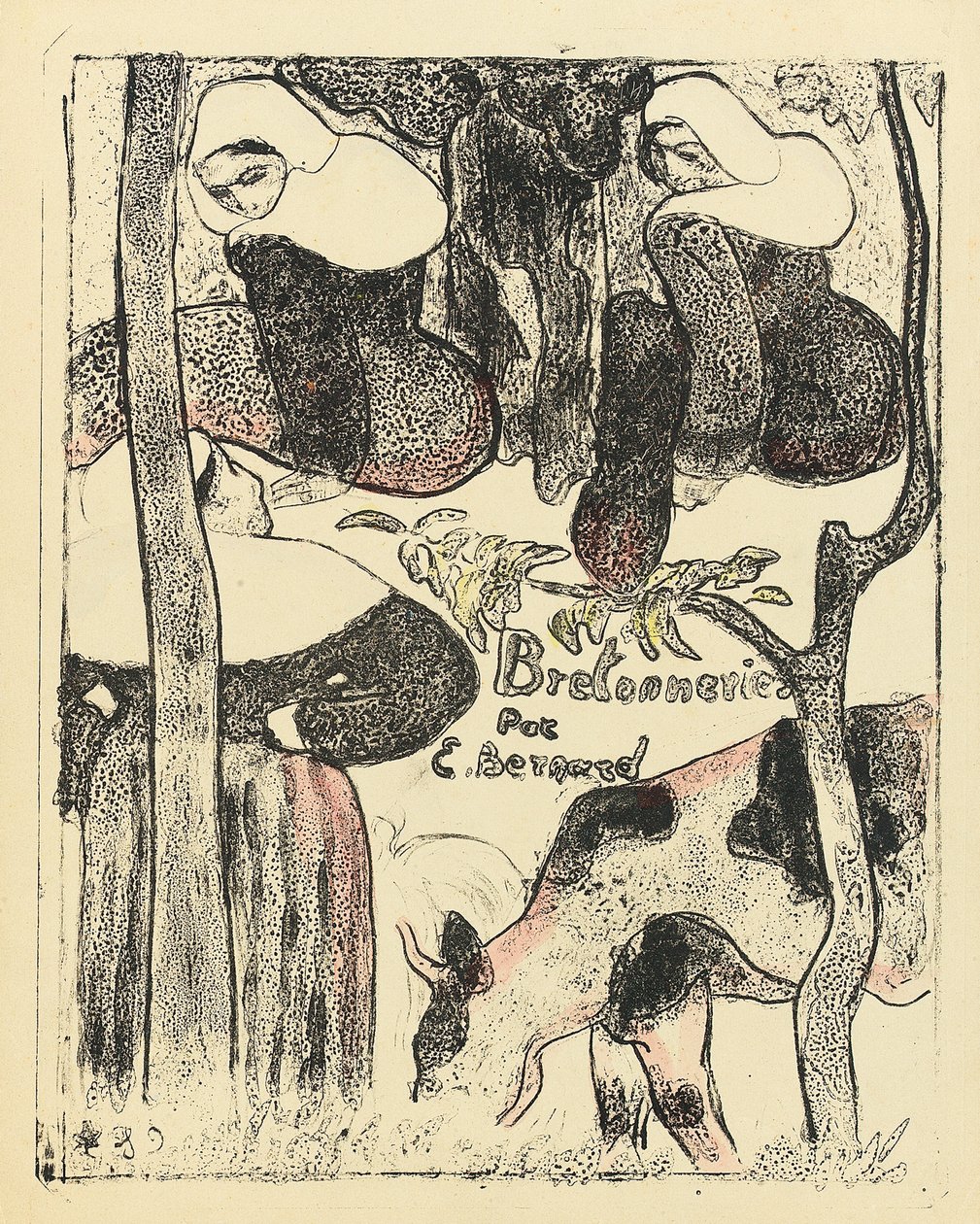 लेस ब्रेटनियर्स, श्रृंखला का फ्रंट कवर, 1888-89 द्वारा एमिल बर्नार्ड