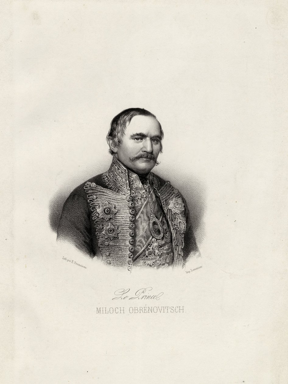 मिलो ओब्रेनोविक I 1780-1860, प्रिंस ऑफ सर्बिया, c.1838 द्वारा एमिल डेसमैन