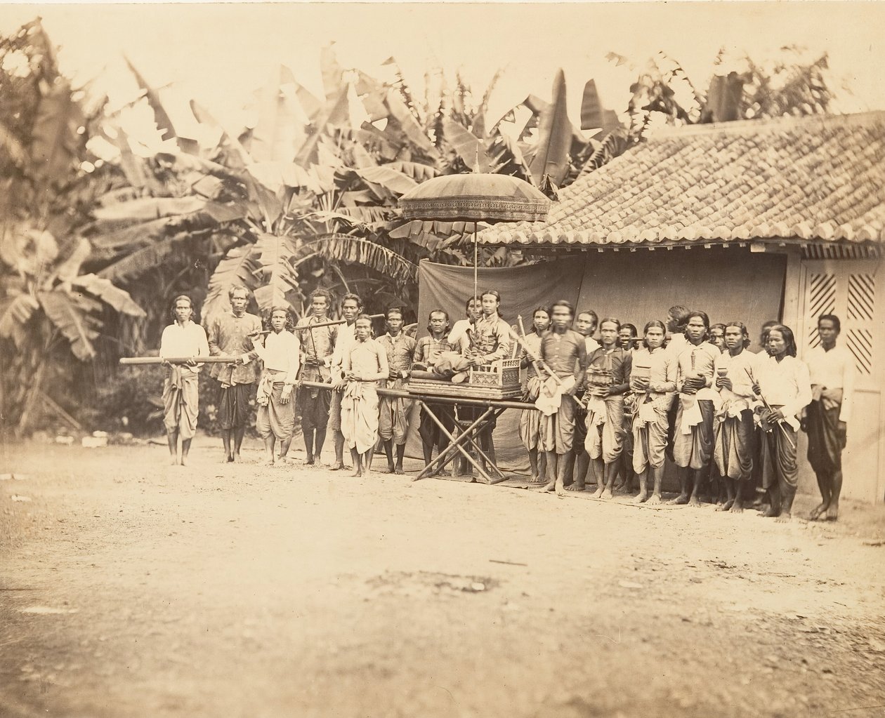 कम्बोडियन राजकुमार और उनके अनुचर, 1866। द्वारा एमिल गसेल