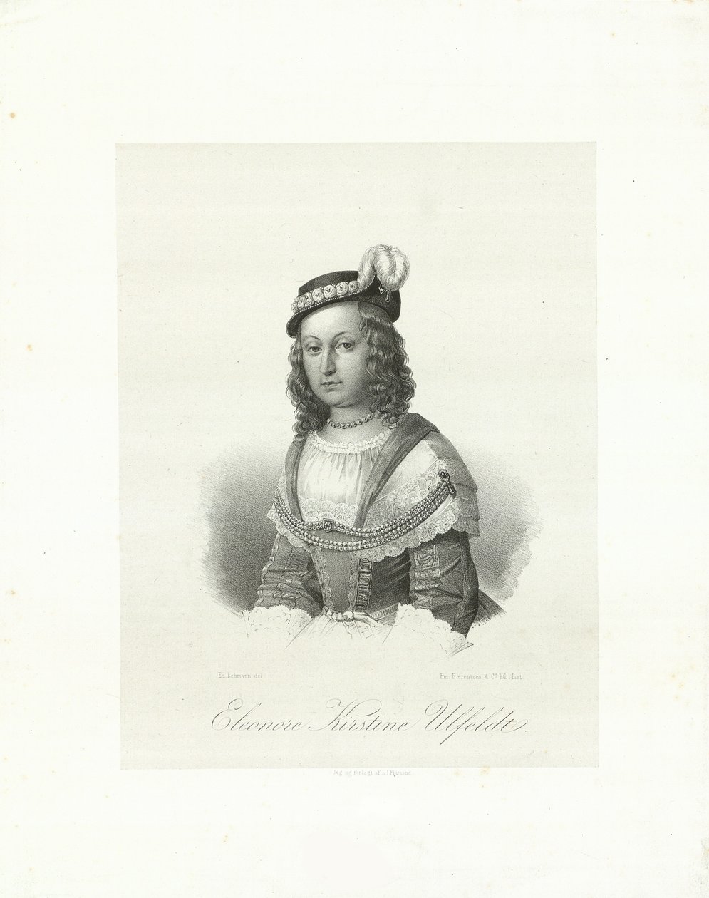 लियोनोरा क्रिस्टीना, काउंटेस उल्फेल्ट 1621-1698, 1847। द्वारा एमिलियस डिटलेव बेरेंटज़ेन