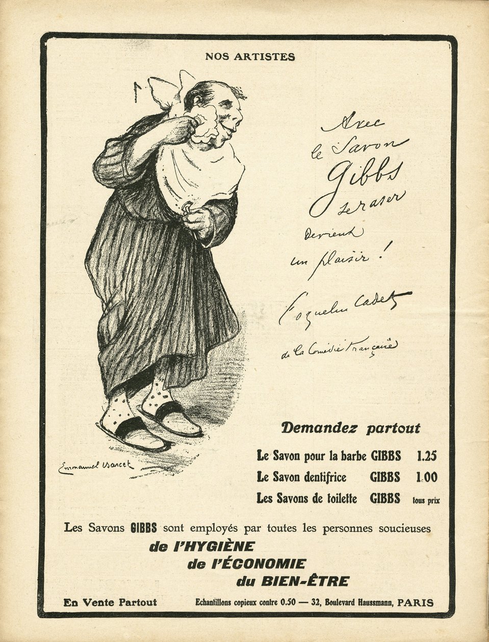 Le Rire, 01/23/09 में इमैनुएल बार्सेट (1870-1940) द्वारा चित्रण - हमारे कलाकार - रिक्लेमेशन पब्लिसिटी, हाइजीन - पोपी कैडेट द्वारा इमैनुएल बारसेट