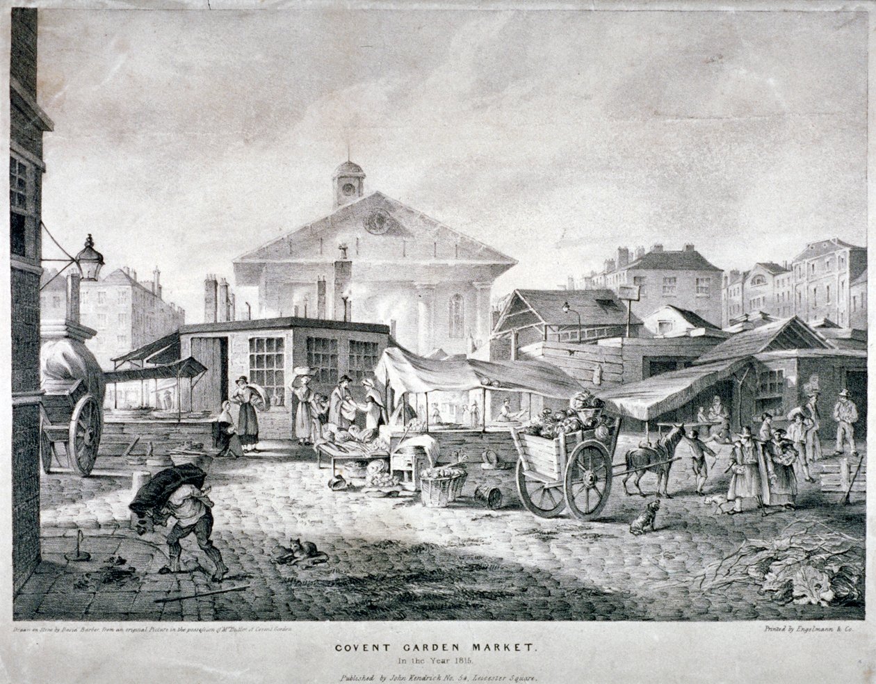 कोवेंट गार्डन मार्केट, वेस्टमिंस्टर, लंदन, 1815 द्वारा एंगेलमैन एंड कंपनी