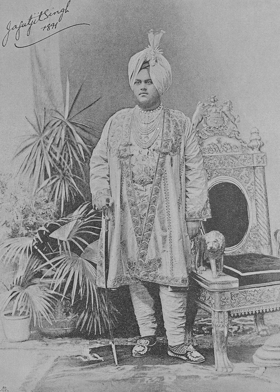 कपूरथला के जगतजीत सिंह, 1891 द्वारा अंग्रेजी फोटोग्राफर