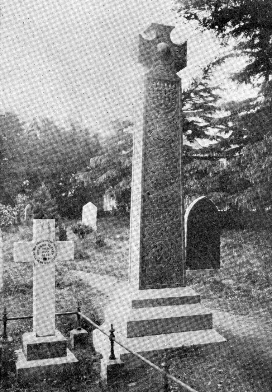 जॉन रस्किन्स ग्रेव पर मेमोरियल क्रॉस, द किंग, 1 जून 1901 से चित्रण द्वारा अंग्रेजी फोटोग्राफर