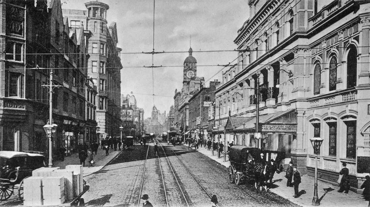 ऑक्सफोर्ड स्ट्रीट, मैनचेस्टर, c.1910 द्वारा अंग्रेजी फोटोग्राफर
