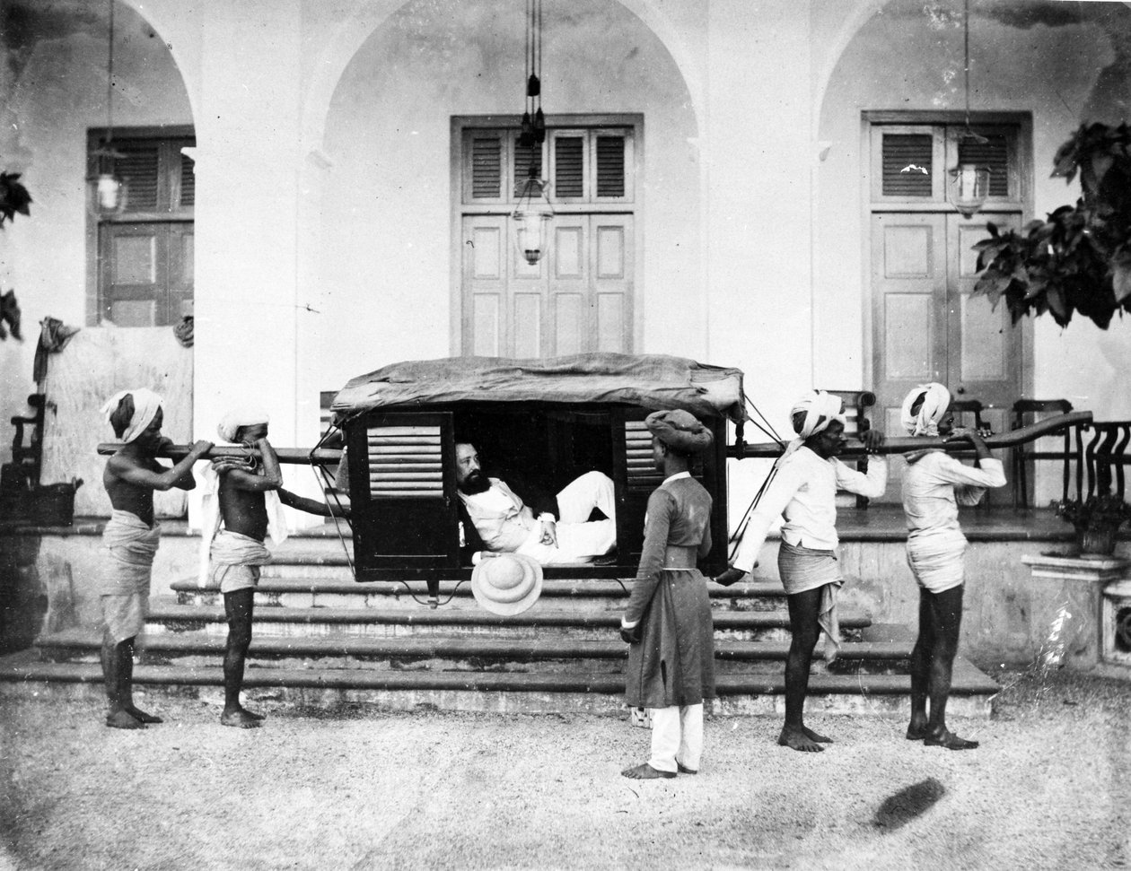 पालकी, 1870 द्वारा अंग्रेजी फोटोग्राफर