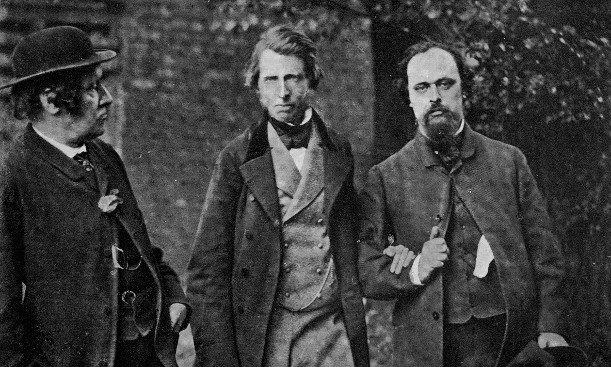विलियम बेल स्कॉट, जॉन रस्किन और डांटे गेब्रियल रॉसेटी का चित्रण, 1864 द्वारा अंग्रेजी फोटोग्राफर