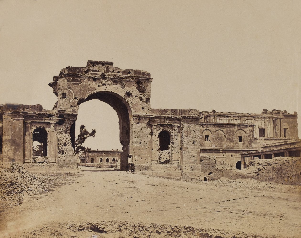 बर्बाद गेटवे, c.1858 (सीपिया फोटो) द्वारा अंग्रेजी फोटोग्राफर