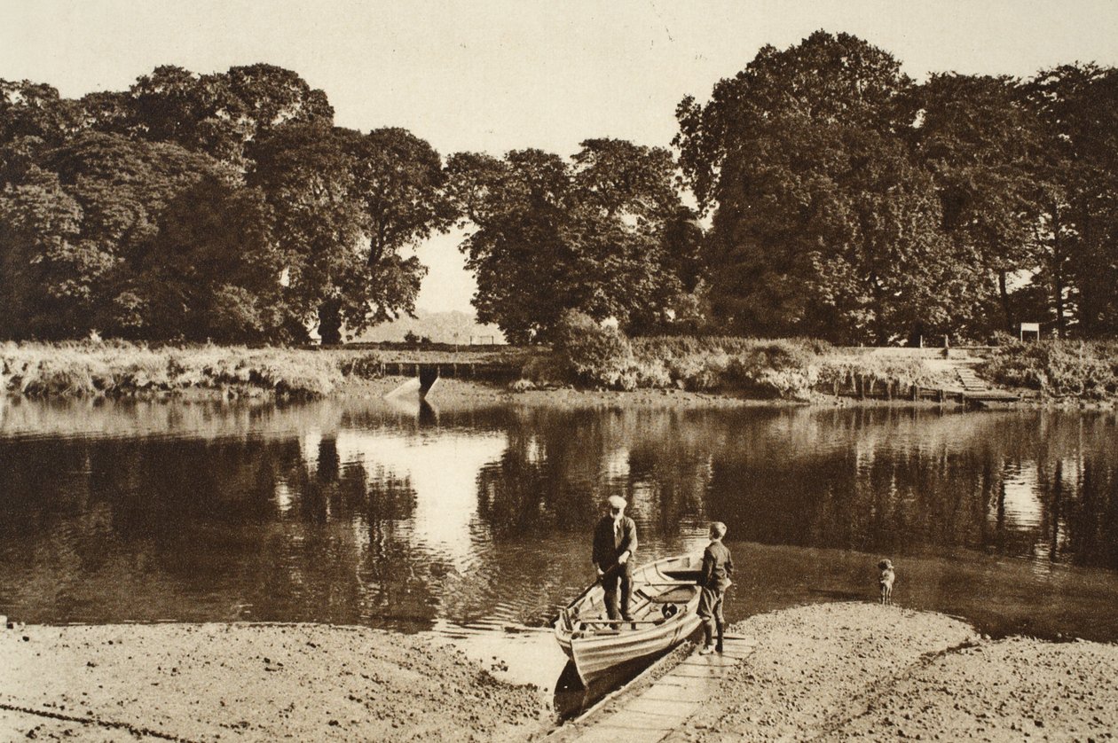 वंडरफुल लंदन से केव गार्डन के हरे रंग की ओर देख रहे इस्लेवर्थ घाट पर नदी, 1926-27 (फोटोग्रॉफ़र) प्रकाशित द्वारा अंग्रेजी फोटोग्राफर