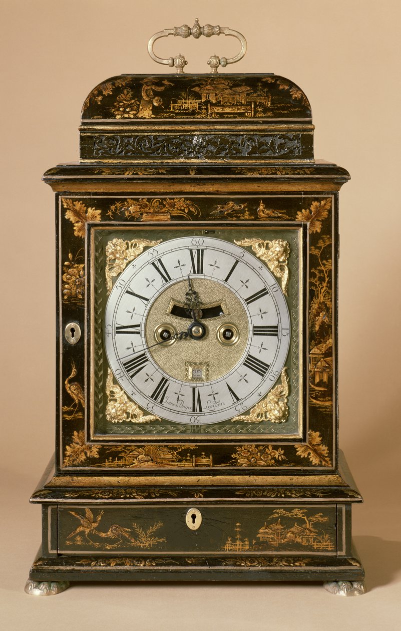 ब्रैकेट घड़ी, जेम्स बॉयस द्वारा आंदोलन, c.1705 (काला लाह) द्वारा अंग्रेजी स्कूल