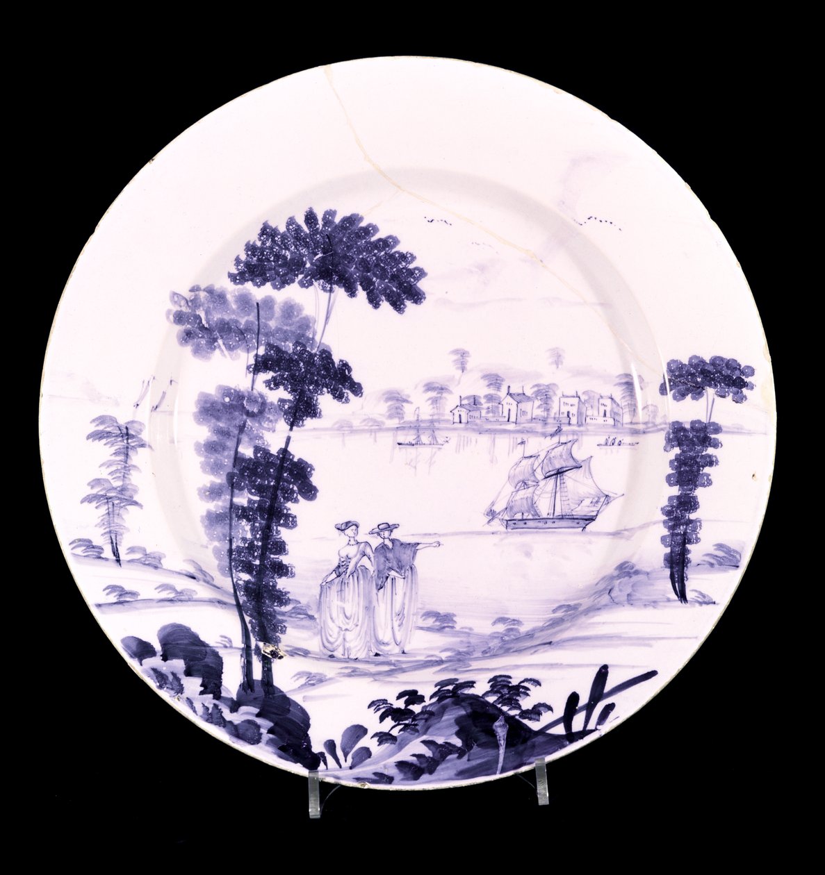 ब्रिस्टल delftware डिश (सिरेमिक) द्वारा अंग्रेजी स्कूल