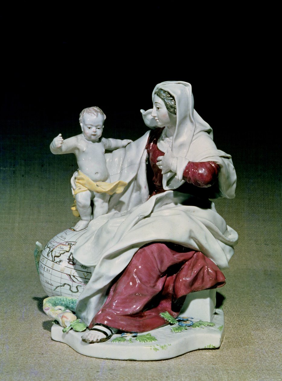 मैडोना एंड चाइल्ड का चेल्सी फिगर, रेड एंकर पीरियड, c.1755 (पोर्सिलेन) द्वारा अंग्रेजी स्कूल