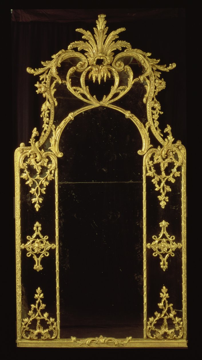 चिप्पेंडेल दर्पण, c.1750 (गिल्टवुड) द्वारा अंग्रेजी स्कूल
