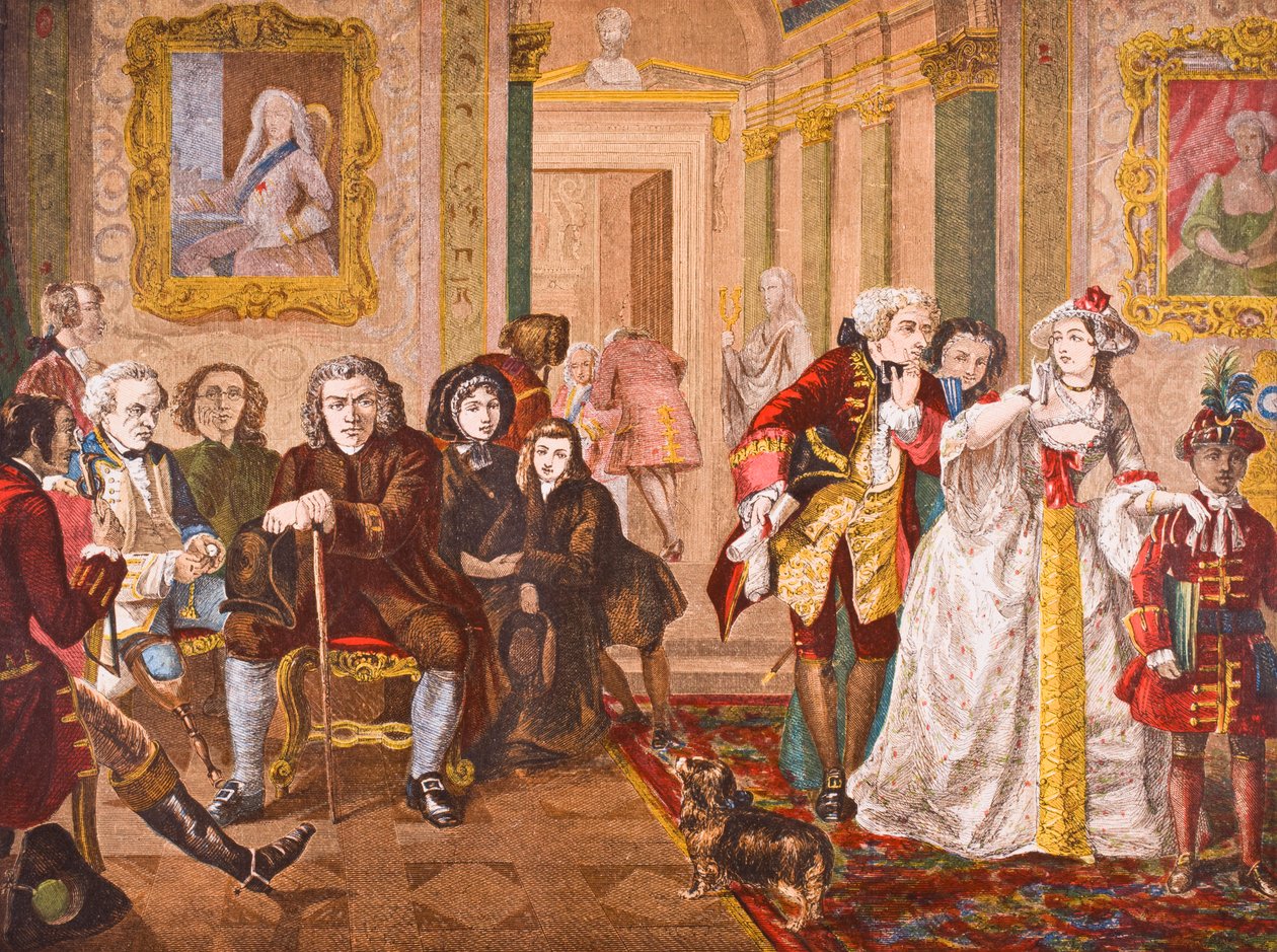 लॉर्ड ब्रूघम और अन्य द्वारा &39;ओल्ड इंग्लैंड वर्थज़&39; से लॉर्ड चेस्टरफ़ील्ड के पूर्व-कक्ष में डॉ। सैमुअल जॉनसन, लंदन में प्रकाशित, c.1880s (97165 देखें) द्वारा अंग्रेजी स्कूल