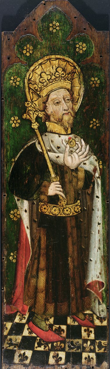 एडवर्ड इन द कन्फैसर, c.1450, ईस्ट एंग्लियन स्कूल (एक रोड स्क्रीन से पैनल) द्वारा अंग्रेजी स्कूल
