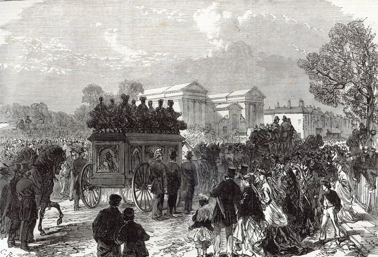 सार्जेंट ब्रेट का अंतिम संस्कार, 28 सितंबर 1867 को &39;द इलस्ट्रेटेड लंदन न्यूज&39; से मैनचेस्टर में पुलिस अधिकारियों ने मार डाला। द्वारा अंग्रेजी स्कूल