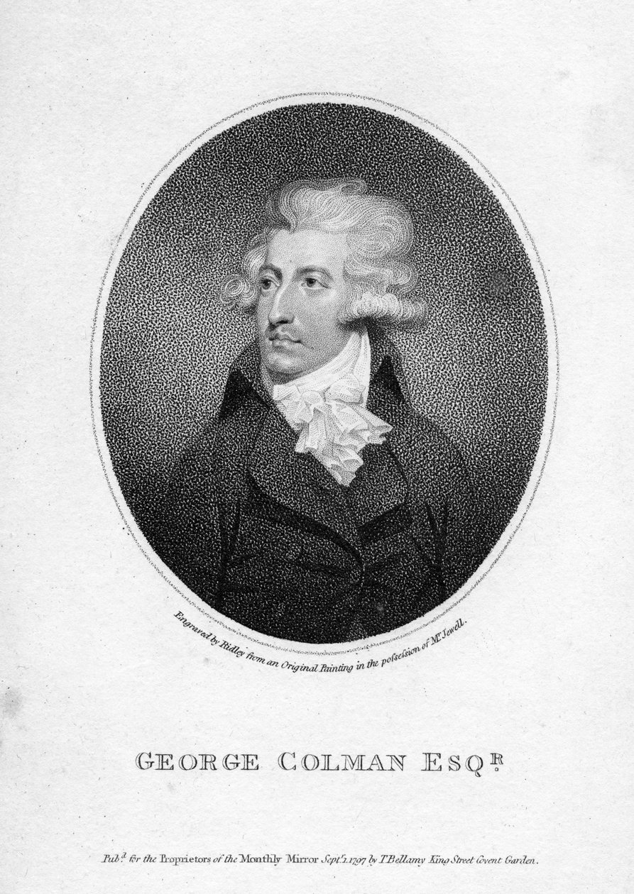 जॉर्ज कॉलमैन द यंगर, विलियम रिडले द्वारा उत्कीर्ण, 1797 द्वारा अंग्रेजी स्कूल