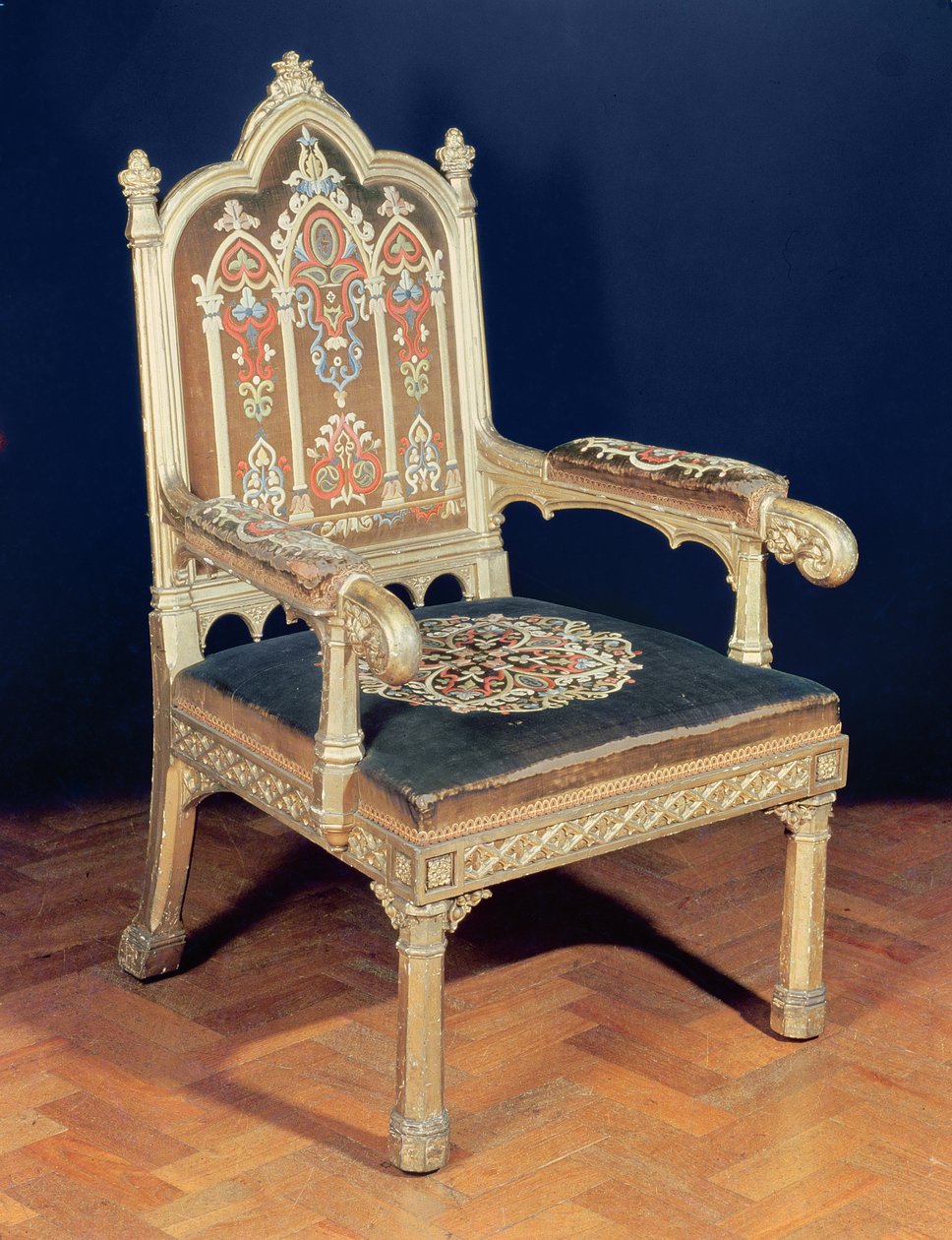 गॉथिक आर्मचेयर, c.1830 (गिल्ड बीच) द्वारा अंग्रेजी स्कूल