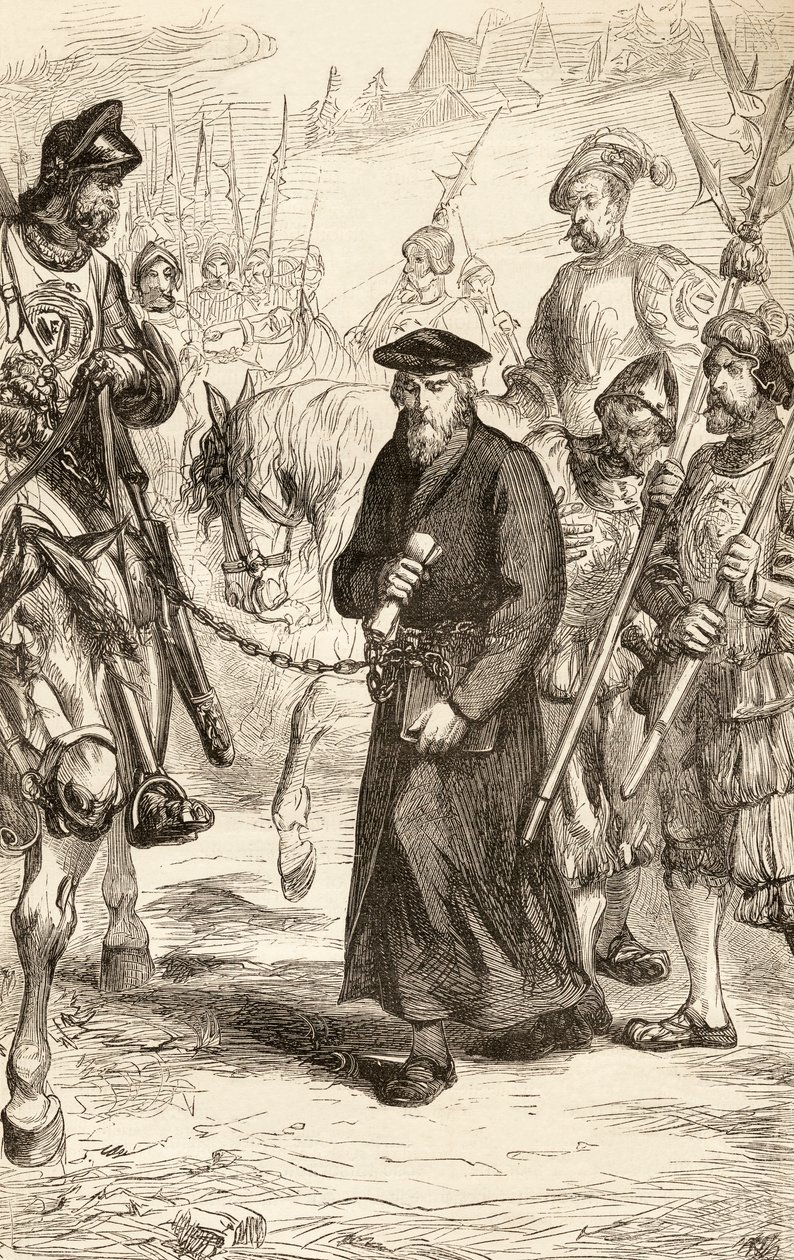जेल के रास्ते में जेरोम का प्राग, c.1865 (लकड़ी की नक्काशी) द्वारा अंग्रेजी स्कूल