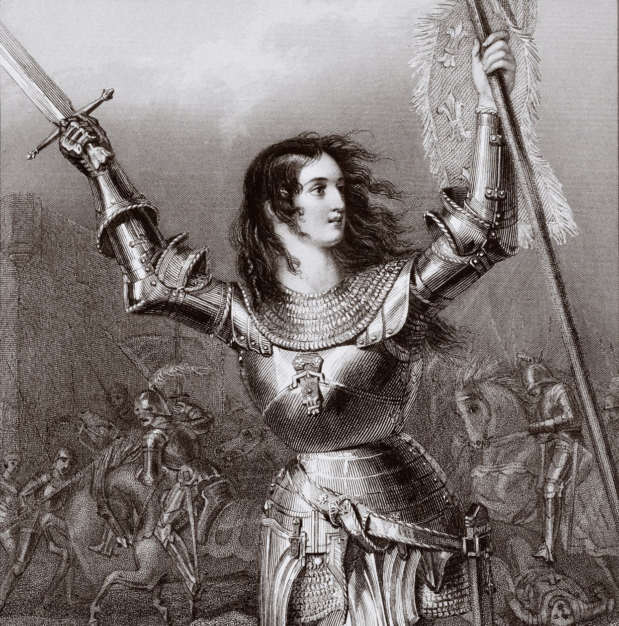 जोन ऑफ आर्क (c.1412-31), c.1845 द्वारा अंग्रेजी स्कूल