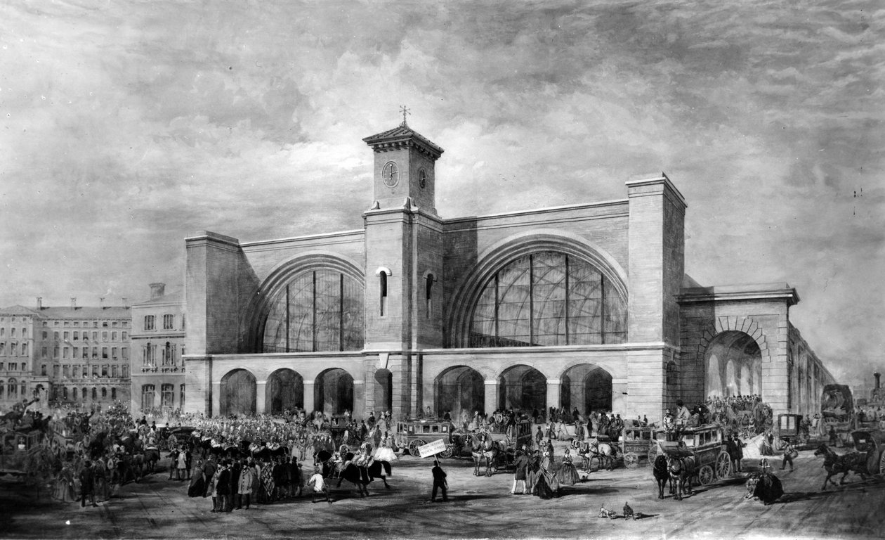 किंग्स क्रॉस स्टेशन, c.1852 द्वारा अंग्रेजी स्कूल