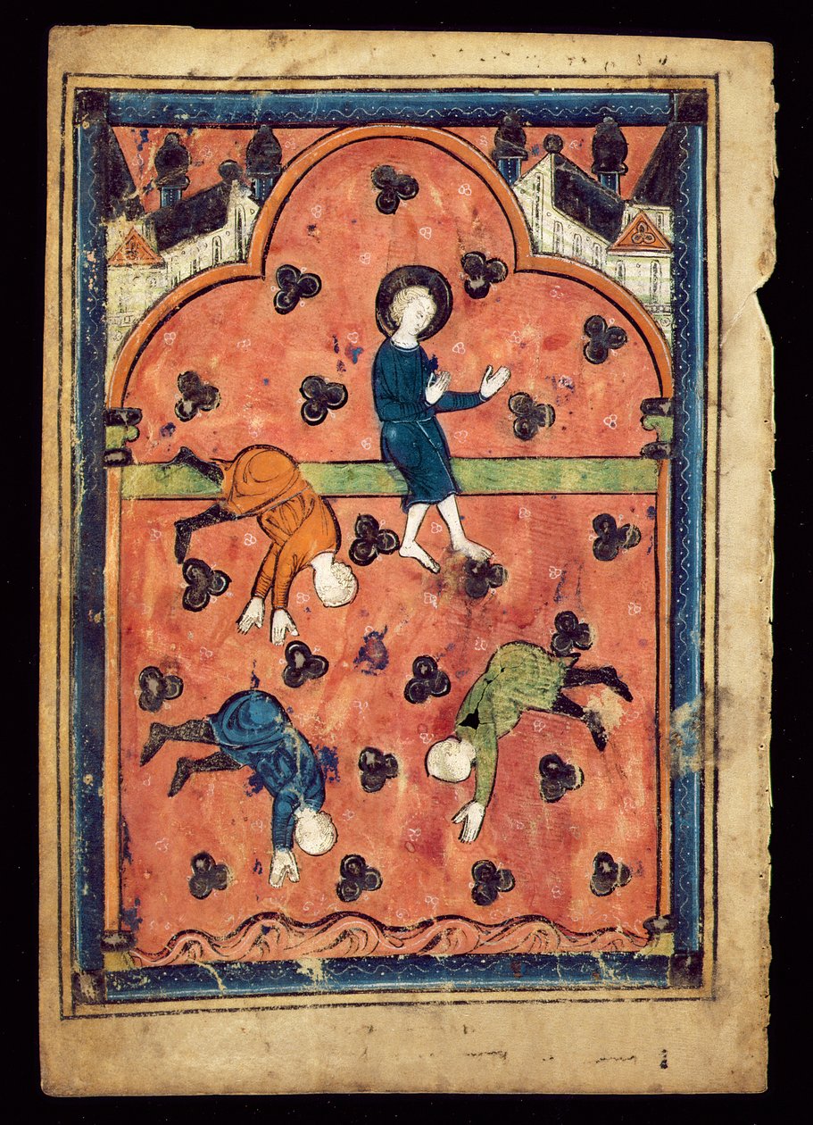 MS 1148-1993v एपोक्रीफाल शिशु यीशु की कहानी एक सूर्यास्त पर सवार, एक भजन से पत्ता द्वारा अंग्रेजी स्कूल